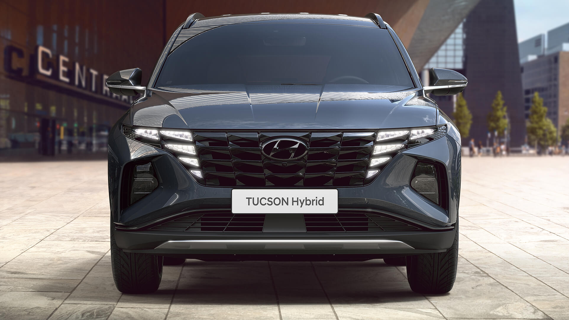 Zcela nové kompaktní SUV Hyundai Tucson v pohledu zepředu.